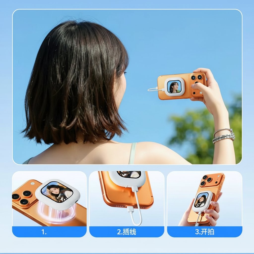 Écran de selfie magnétique (Smartphone Selfie Display / Screen Mirroring) – Image 5