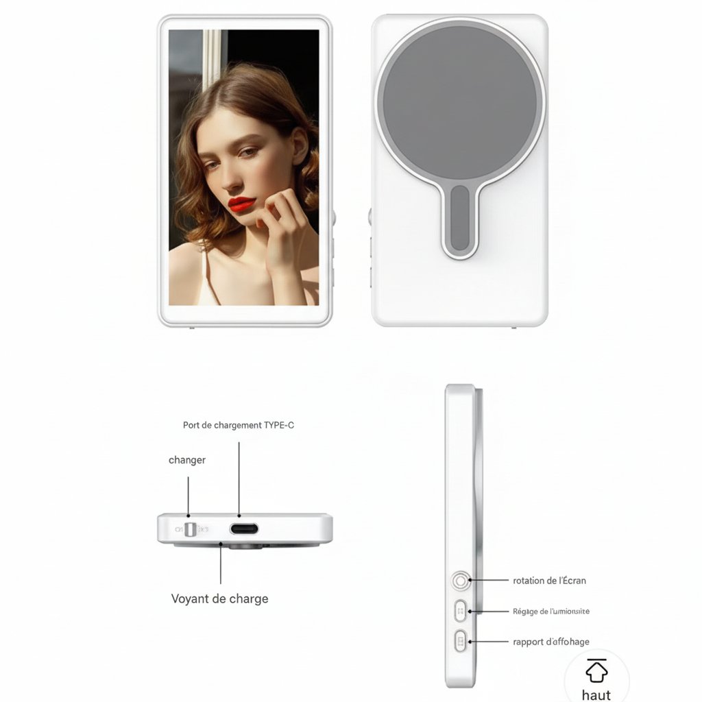 Écran de Selfie Magnétique (Magnetic Selfie Mirror) - HD Wireless Monitor – Image 3